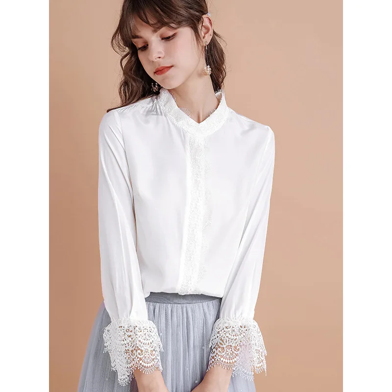 Travel Snail S-XL Women long sleeve Shirts Solid woven wild tops women temperament Blouse ladies shirts top Woman Clothes |