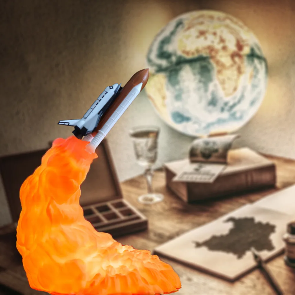 

3D Printing Rocket Shape Night Light for Space Lovers Room Decoration