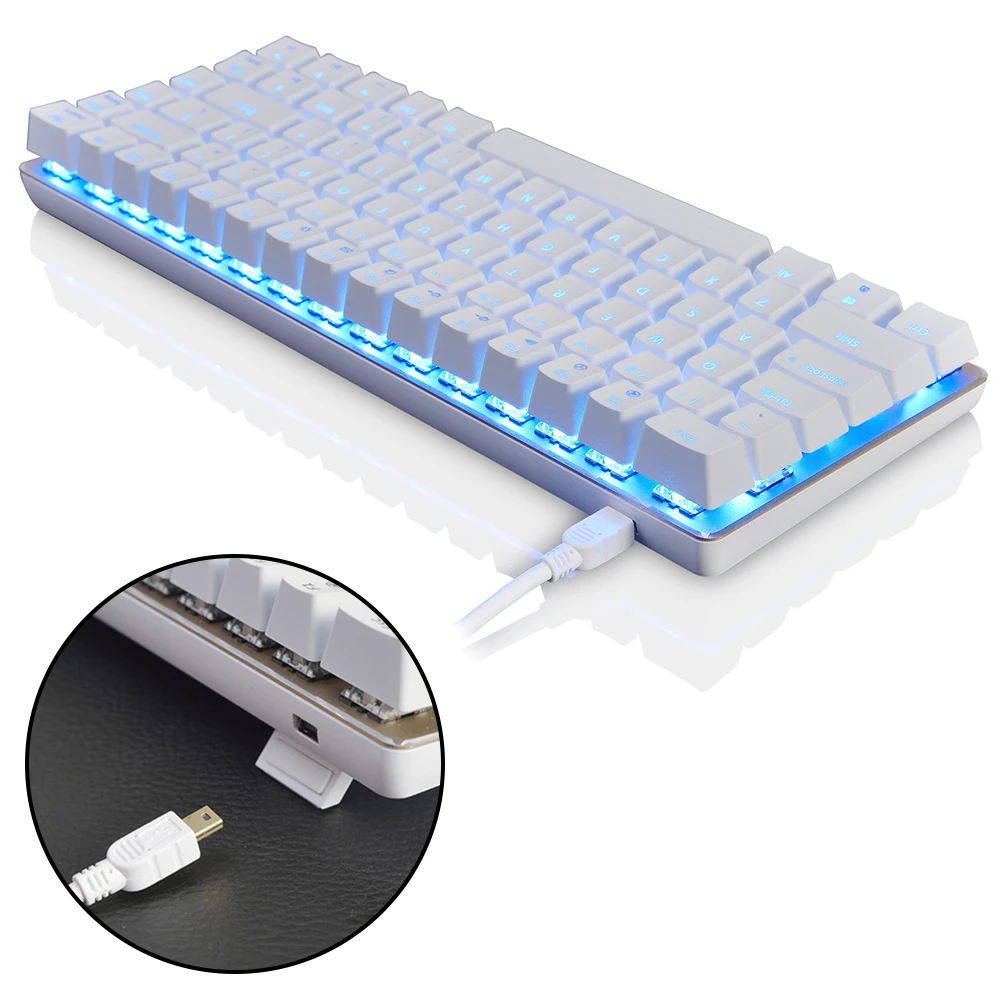 USB интерфейс металлическая Проводная Механическая клавиатура офисная игровая RGB подсветка компьютер 82 клавиши настольный ноутбук с защитой от помех