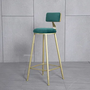 

Free Shipping Simple Gold Bar Stool Backrest High Stools Red Bar Stools Front Restaurant Lounge Chair Bar Chair Bar Chairs