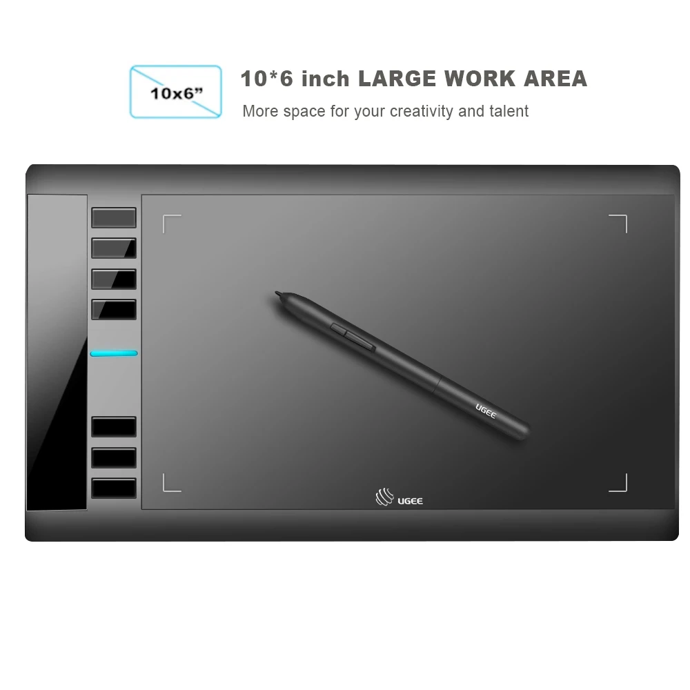 UGEE графический планшет для рисования M708 художественный дизайнерский планшет для записи 266RPS 8192 уровней планшет с пассивной ручкой для окна Android Mac