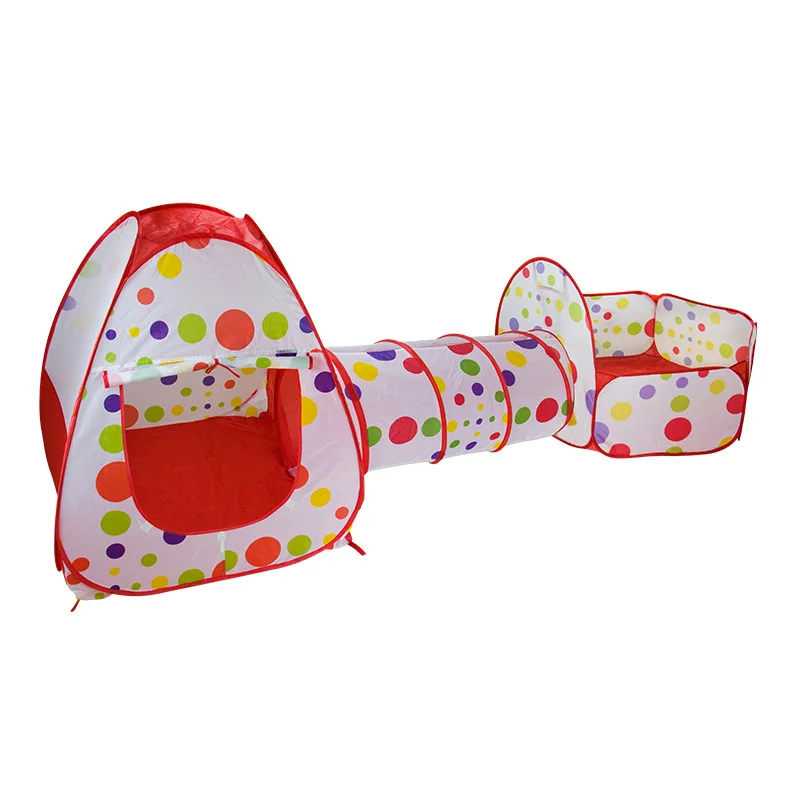 

Cow KID'S Tent Three-piece Set 3 Shooting Ball Pool Crawl Tunnel Tent House Game House 0-3 Years Old Baby Toy