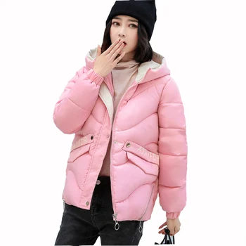 

2019 New Women Winter coat parkas Casual Warm Coat Female Hooded Long Sleeve Down Cotton Jackets Women Wide-Waisted Jacket