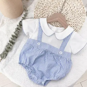 

2020 New Babys Girls Pathcwork Romper Summer Cotton Baby Jumpsuit 6-24 month QH30