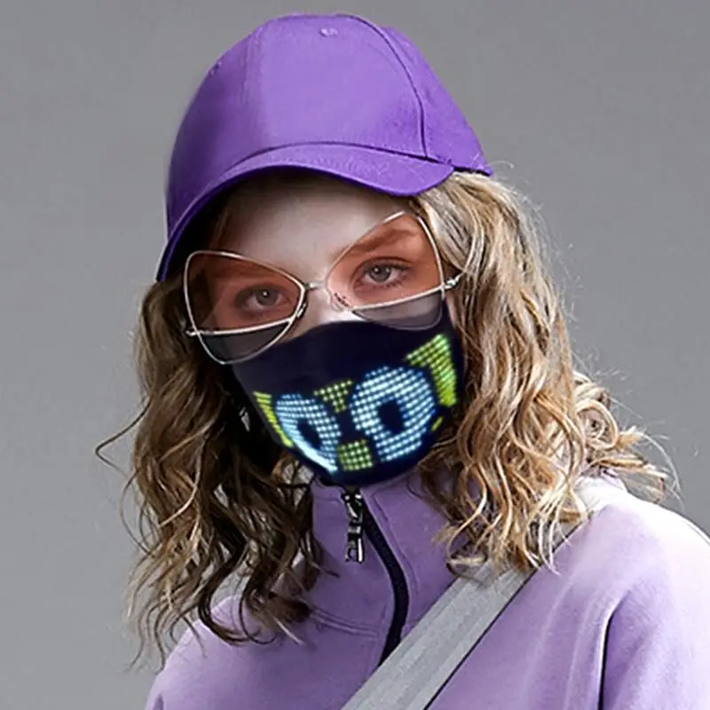 New Full color Bluetooth LED luminous ice silk can Clean Face Mask,built-in waterproof RGB LED Screen,Can Light up DIY Animation New Full color Bluetooth LED luminous ice silk can Clean Face Mask,built-in waterproof RGB LED Screen,Can Light up DIY Animation