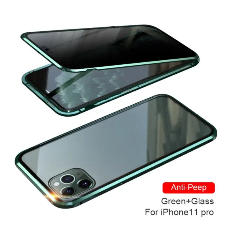 KNYNew Магнитная поглощающая оболочка для телефона, противоскользящий металлический двухсторонний чехол из закаленного стекла для iPhone 11/Pro Max