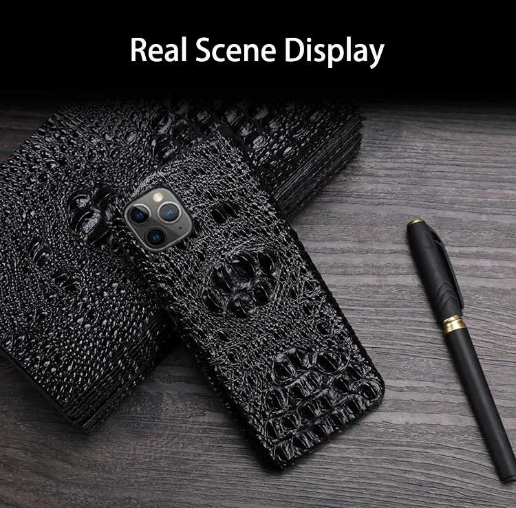 rhinoshield case Genuine Leather Phone Case For IPhone 12 Mini 11 Pro Crocodile Head Texture For Apple X 11 Max XR 6 6S 7 8 Plus SE 2020 Cover otterbox commuter