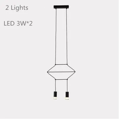 Modern Line Art Pendant Lights Led String Lamp DIY Geometric Hanging Lamp for Living Room Home Decor Lighting Fixture Luminaire - Цвет корпуса: 2 heads D35xH300cm