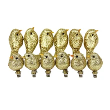 12 шт./компл. милые реалистичные Джей Искусственные Птицы с зажимом моделирование пены птица дома садовый игрушечный дом Декор "сделай сам" орнамент