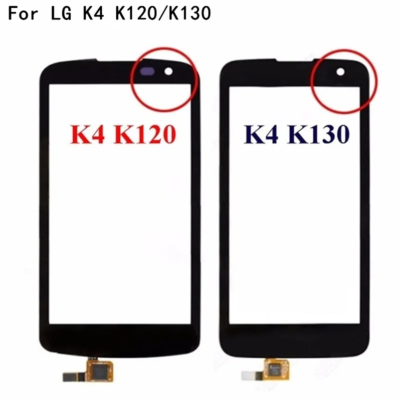 4," для LG K4 K120 K121 K130 K130E сенсорный экран дигитайзер Переднее стекло объектив сенсорная панель