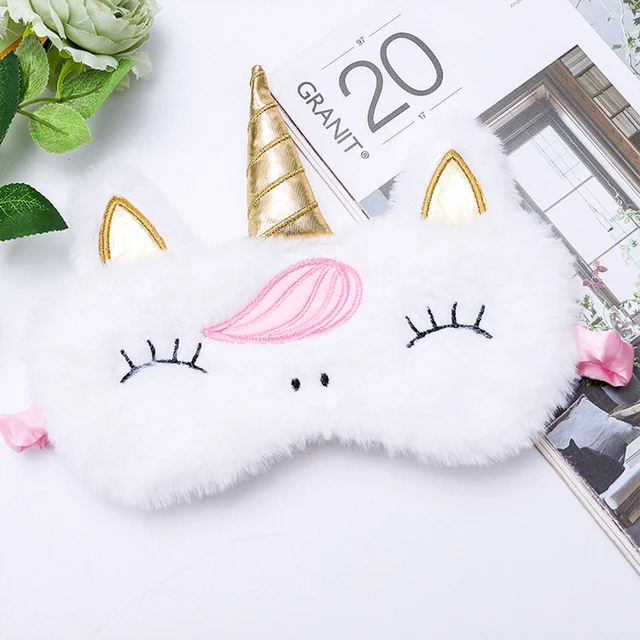 Sleeping Eye Mask Unicorn Sleep Night Mask Plush Cute Eye Patch Sort Band Aid Dream Cover For Girl Relax Travel Health Blindfold Unicorn with noise