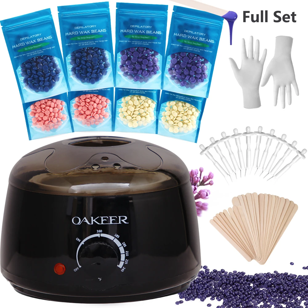 Cera caliente calentador de derretidor de Kits para cera depiladora SPA máquina múltiples perlas de cera de frijoles fórmulas para todos los tipos de cabello. Los hombres y las mujeres