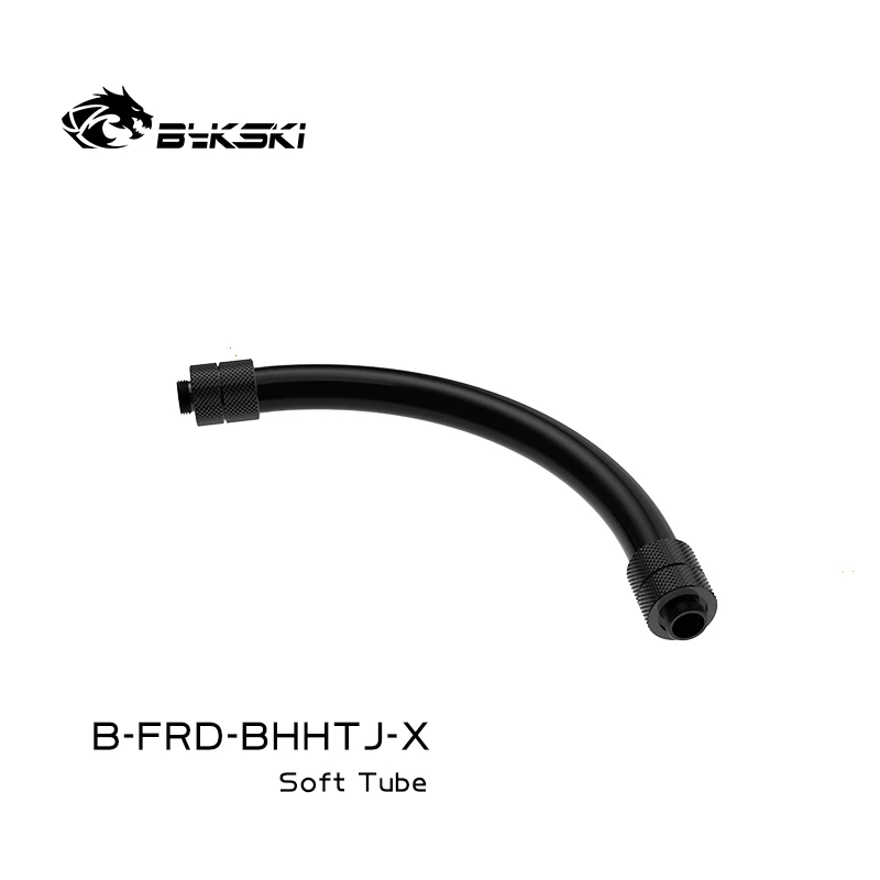 Bykski B-FRD-BHHTJ-X PC Water Cooling G1/4\' Fitting Soft Tubes kit black tube 20 30 40 50cm 360 Degree Rotating Computer