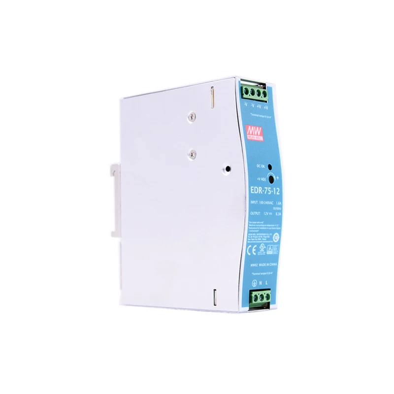 Mean Well EDR 75 12 meanwell 12В DC 6.3A 6 Вт Промышленный источник питания на DIN рейке|Импульсный