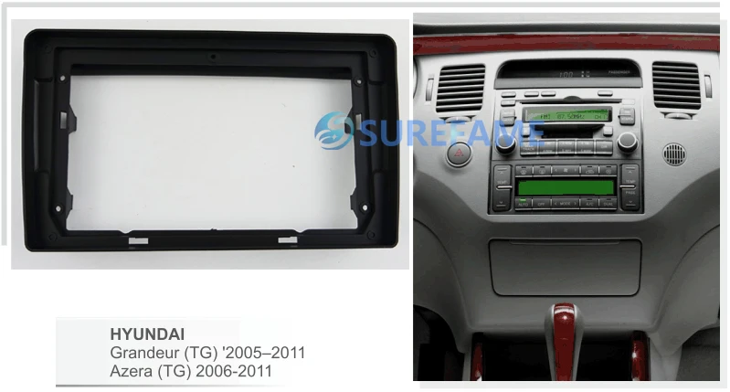 9 дюймов Автомобильная панель радио для HYUNDAI Grandeur(TG) 2005-2011; Azera(TG) 2006-2011 Dash Kit Переходная рамка адаптер накладка