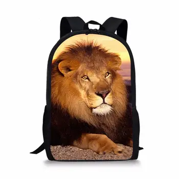 

Fashion School Bag With Animal Lion 3D Printing Backpack Adolescent Girl Sac A Dos lLe Roi Lion Men Schoolbag Students Back Bags