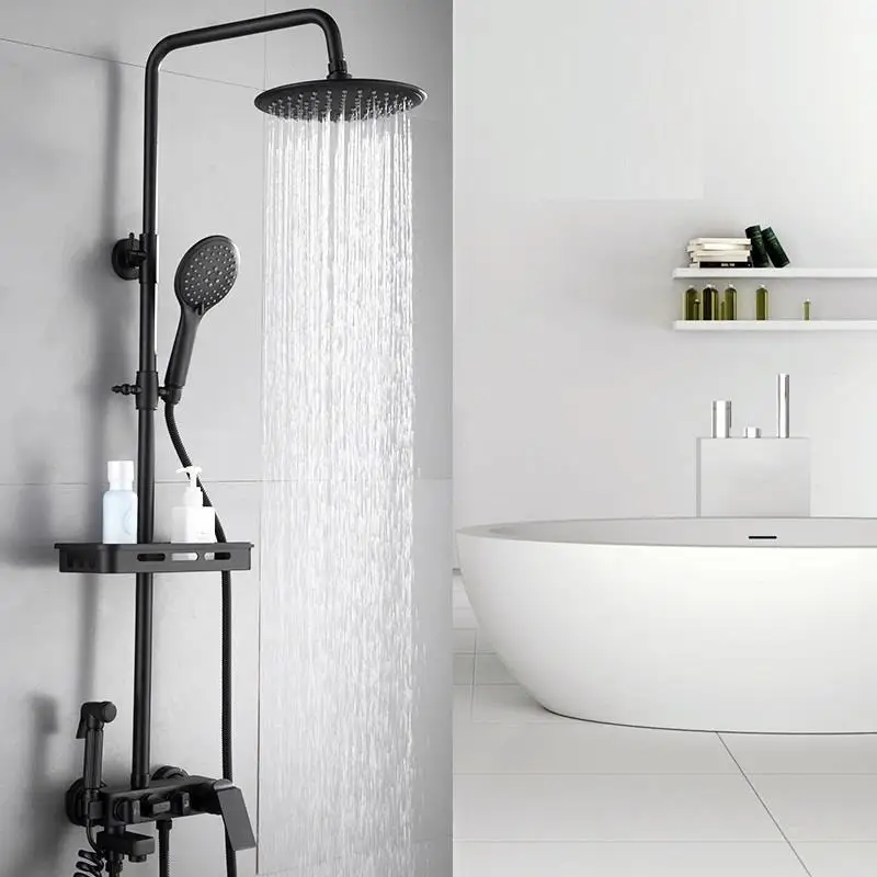 Version D Набор для душа Prysznic Doucheset Conjunto Preto ванная комната Douchette Colonne De Douche Painel Ducha Eletrico Chuveiro Do Banheiro - Цвет: Version D