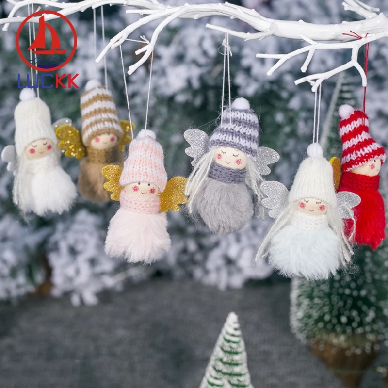

LUCKK 2pcs Cute Angel Doll Pendant Decoration Christmas Tree Hanging Kawaii Ornament New Year Party Children Xmas Navidad Gifts