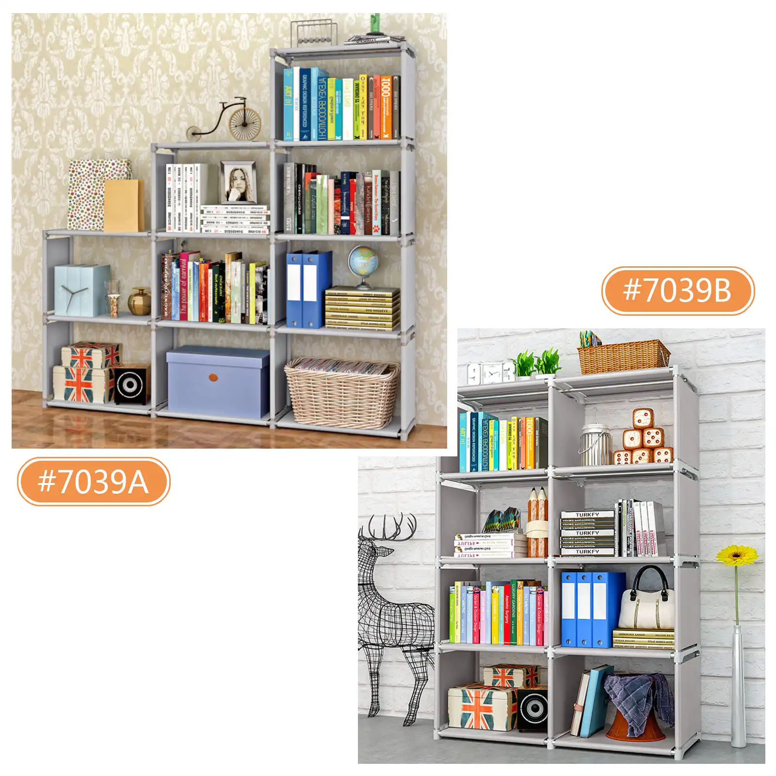 4 Tier 8 Cube Cabinet Bookcase Storage Shelf Diy Bookshelf Rack