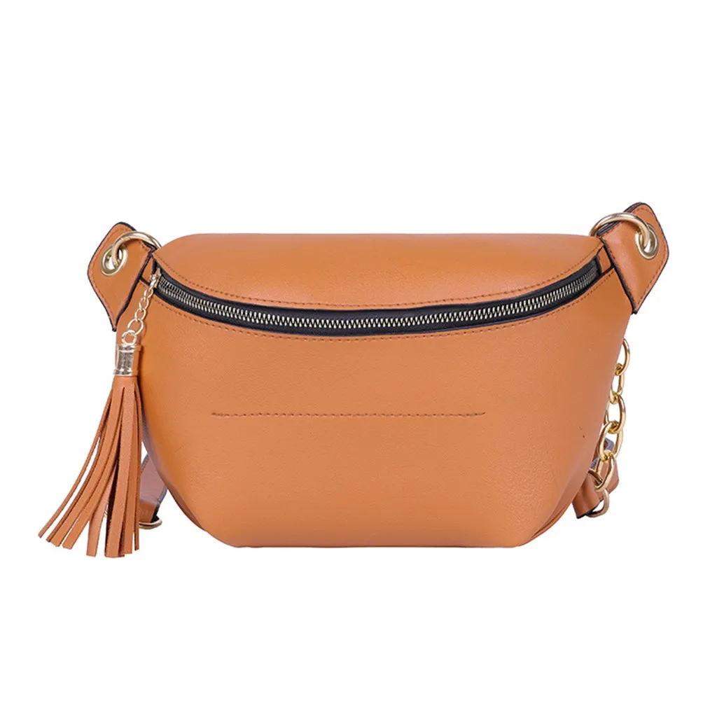 Женская поясная сумка, одноцветная кожаная сумка через плечо, уличная водонепроницаемая сумка через плечо, нагрудная сумка, сумка Banane# L15