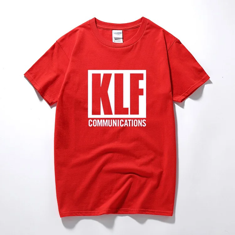 Футболка one yona The KLF с буквенным принтом, Мужская футболка, новинка, хлопковая футболка с коротким рукавом и круглым вырезом, Camisetas Hombre - Цвет: red