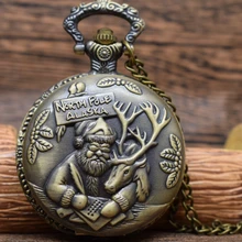 Рождественские часы сатана Клаус Северный полюс Аляска кварцевые для мужчин t карманные часы с цепочкой ожерелье Рождественский подарок для мужчин/женщин