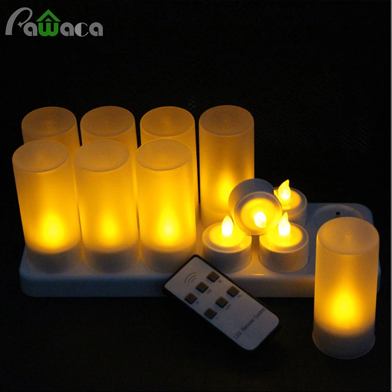 24pcs LED Candles Battery Powered Simulation Flashing Flame Christmas Tea Lights