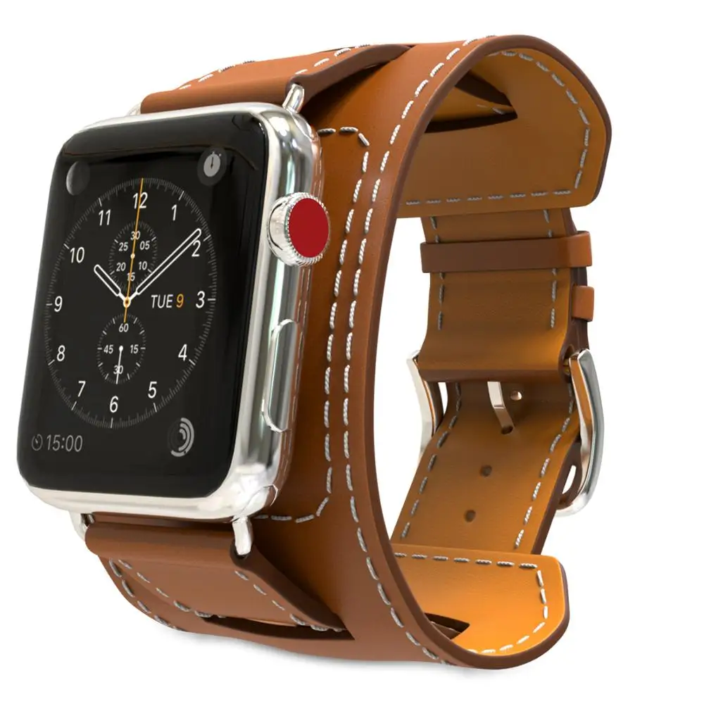MoKo совместимая замена ремешка для Apple Watch 38 мм 40 мм серии 4/3/2/1, Оригинальные кожаные Смарт-часы ремешок манжета