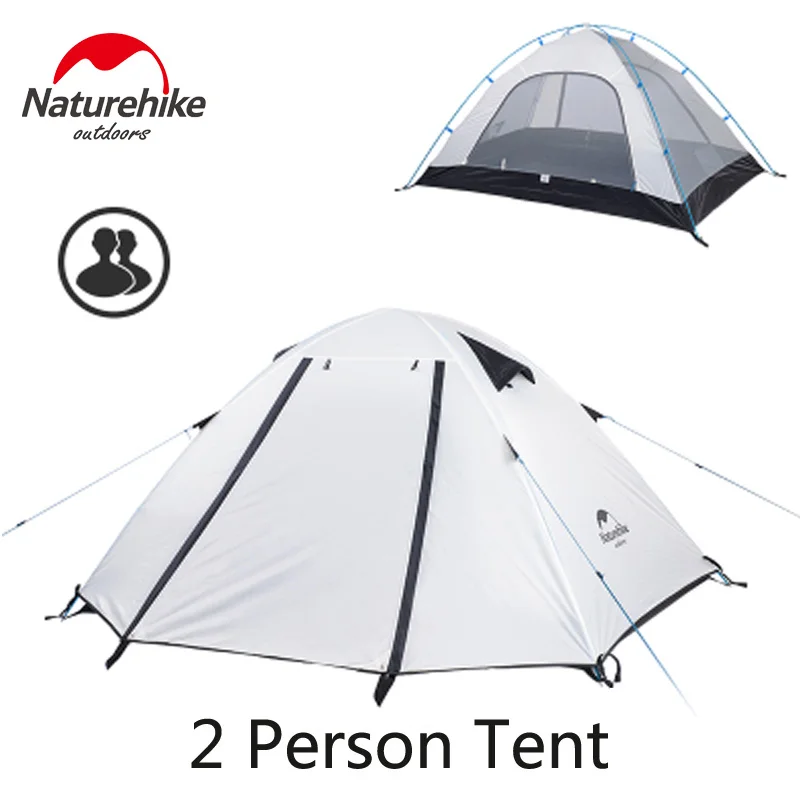 NatureHike обновленная P серия UPF 50+ 2 3 4 человека Сверхлегкий 210T полиэстер ткань двухслойный открытый тент для путешествий, кемпинга - Цвет: 2 Persons White