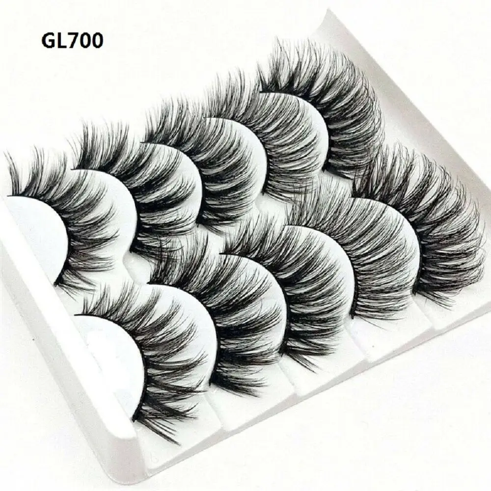 

10pcs Fashion Natural Long 3D False Eyelashes Wispy Fluffy Eyelashes Extension 100% Mink Hair Fake Eyelashes Thick