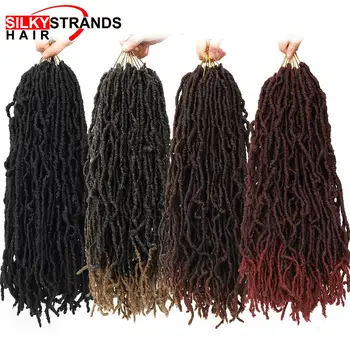 

18 Inch Nu Faux Locs Crochet Hair Extension For Black Women Synthetic Ombre 20 Strands Goddess Faux Locs Curly Crochet Braids