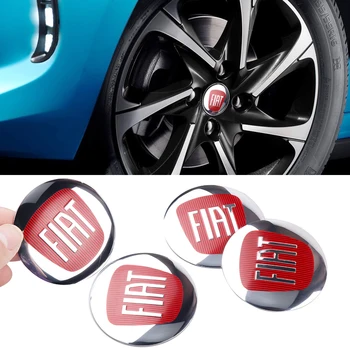 

4Pcs Car Styling Aluminum Alloy Wheel Center Cap Rim Badge Decal Dust-proof Stickers For Fiat Viaggio Abarth Punto 124 125 500