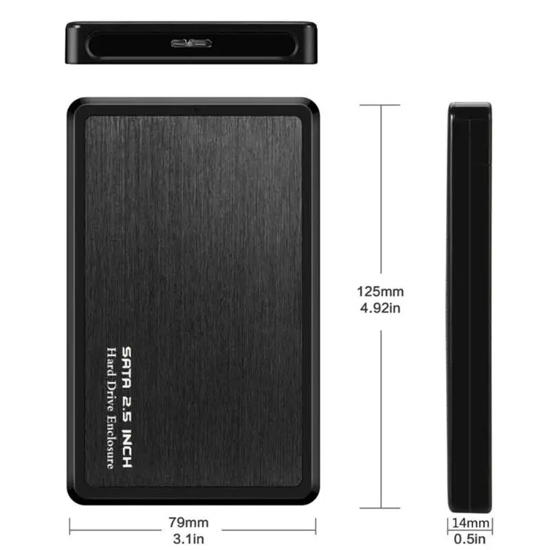 Черный 2,5 дюймов алюминиевый чехол для жесткого диска USB 3,0 на SATA HDD SSD мобильный корпус 5 Гбит/с портативный слайдер аксессуары для компьютера - Цвет: Черный