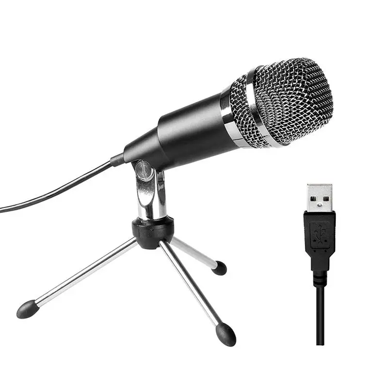 USB микрофон, Plug& Play домашний студийный USB конденсаторный микрофон для Skype, записи для YouTube, Google голосовой поиск, игры(Wi-Fi