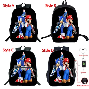 

4 Kinds Mario Sonic Backpack Back To School Bags Children Backpacks Kids Knapsack Girls Boys Travel Bagpack Mochila Gift