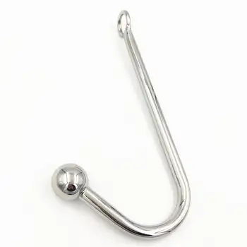 

Stainless Steel Anal Hook with Beads Hole Metal Butt Plug Anus Fart Putty Slave Prostate Massager BDSM Sex Toy for Men