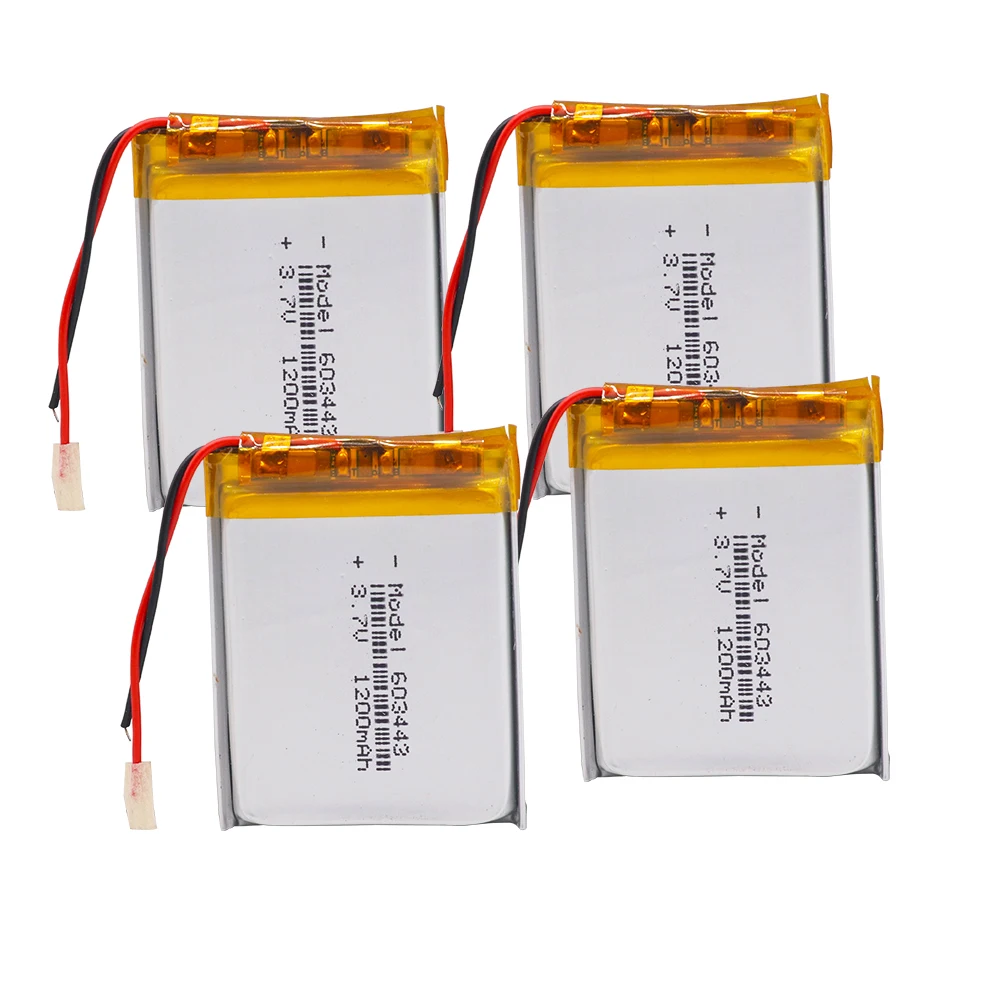 1/2/4 шт 3.7V1200mAh 603443 литий полимерный Li Po Перезаряжаемые ионный Батарея для Mp3 MP4 GPS power