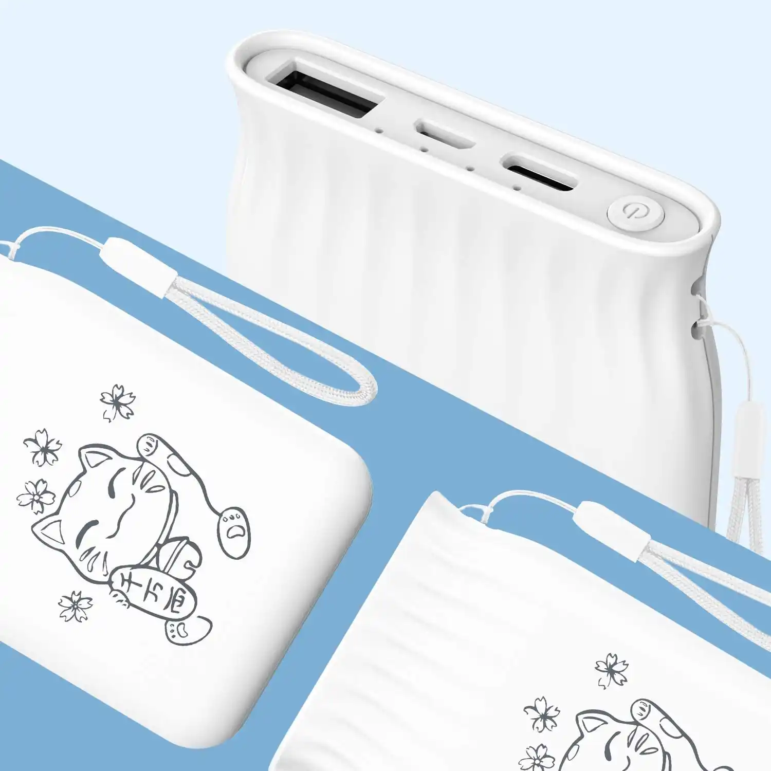 5000mah Mignon Chat Puissance Banque Portable Charge Batterie Externe Mince Appauvrbank Pour Iphone Xiaomi Batterie Externe Blanc Powerbak Aliexpress