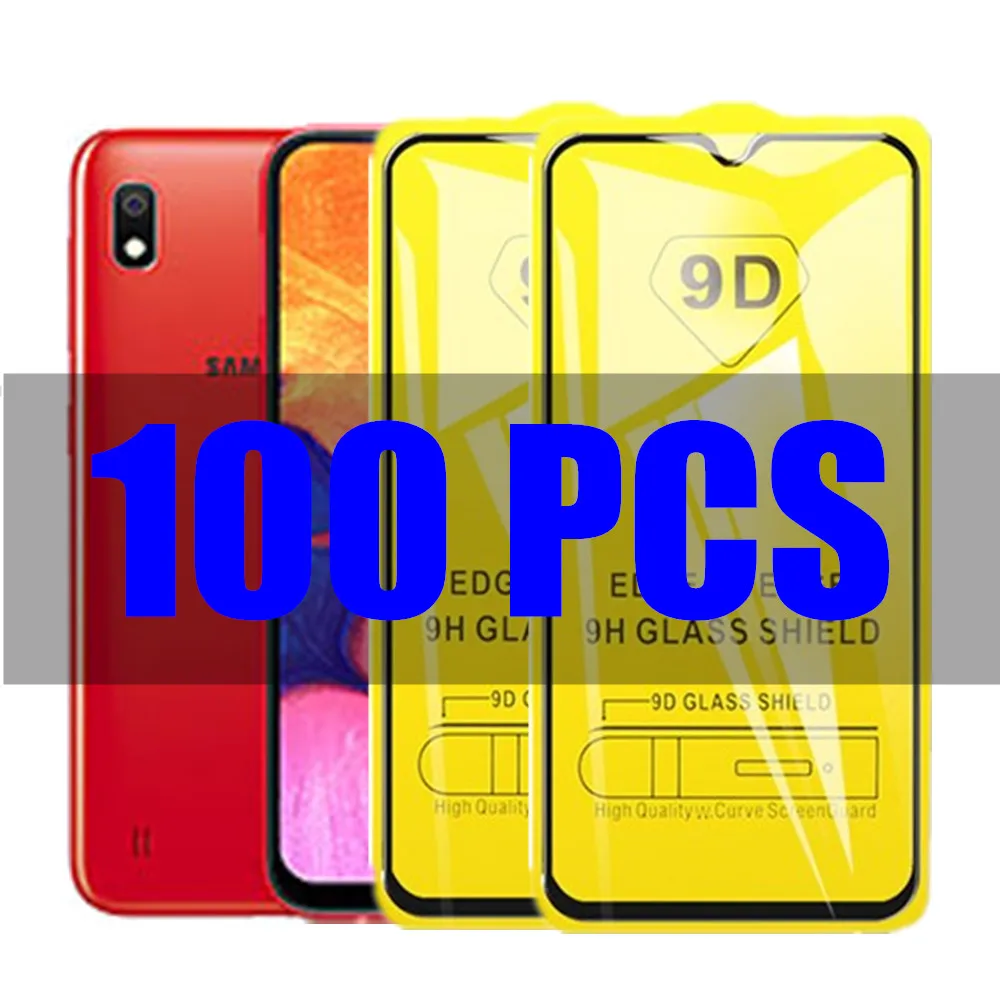 100Pcs 9D Glass For Samsung Galaxy A10 Case A10 S Protective Glass on the for Samsung A 10 A10S Screen Protector Film