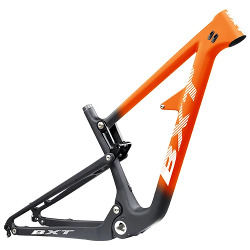 29er MTB полный комплект велосипедной подвески рама BSA; Углерод велосипедный спуск рама велосипеда 142/148 мм boost shock AM Подвески рамы - Цвет: BXT half orange