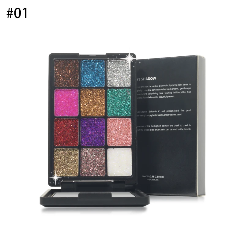 

12 Color Shining Eyeshadow Matte Makeup Glitter Pigment Smoky Shadow Waterproof Cosmetics Lasting-Effect Eye shimmer eye Shadow