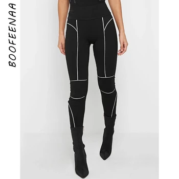 

BOOFEENAA 2020 Fashion Striped Sexy Leggings Work Out Clothing Women Black White Fitness High Waist Pencil Pants C92-CI27