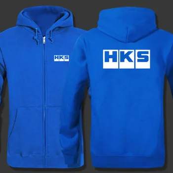 

HKS logo zipper Hooded Sweatshirt Winter Sweatshirts Zipper Jacket Cotton Coat Fashion Hoodie