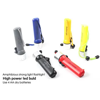 

Led Underwater Flashlight Ip68 Waterproof 5Th Battery Aa*4 Portable Special Plastic Professional Diving Light Flashlight