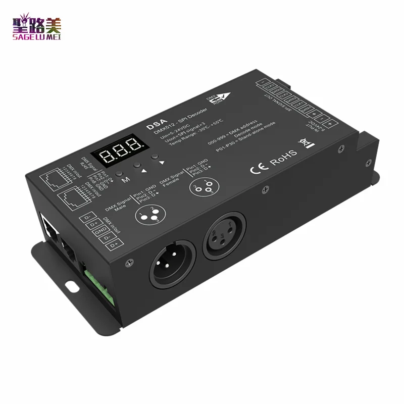 5-24VDC DMX512 в SPI конвертер DSA DMX декодер сигналов контроллер для 2811 WS2812 LPD6803 TM1812