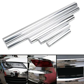 

YOSOLO Car Stickers Decals Sheet Car Wrap Sticker Flexible Glossy High Stretchable Silver Chrome Mirror Vinyl Wrap Film