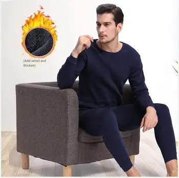 

Plus Thick Warm Thermal Underwear Set Long Johns For Male Female Warm Thermal Clothing Men Winter Suit Wear M-4XL 2piece set