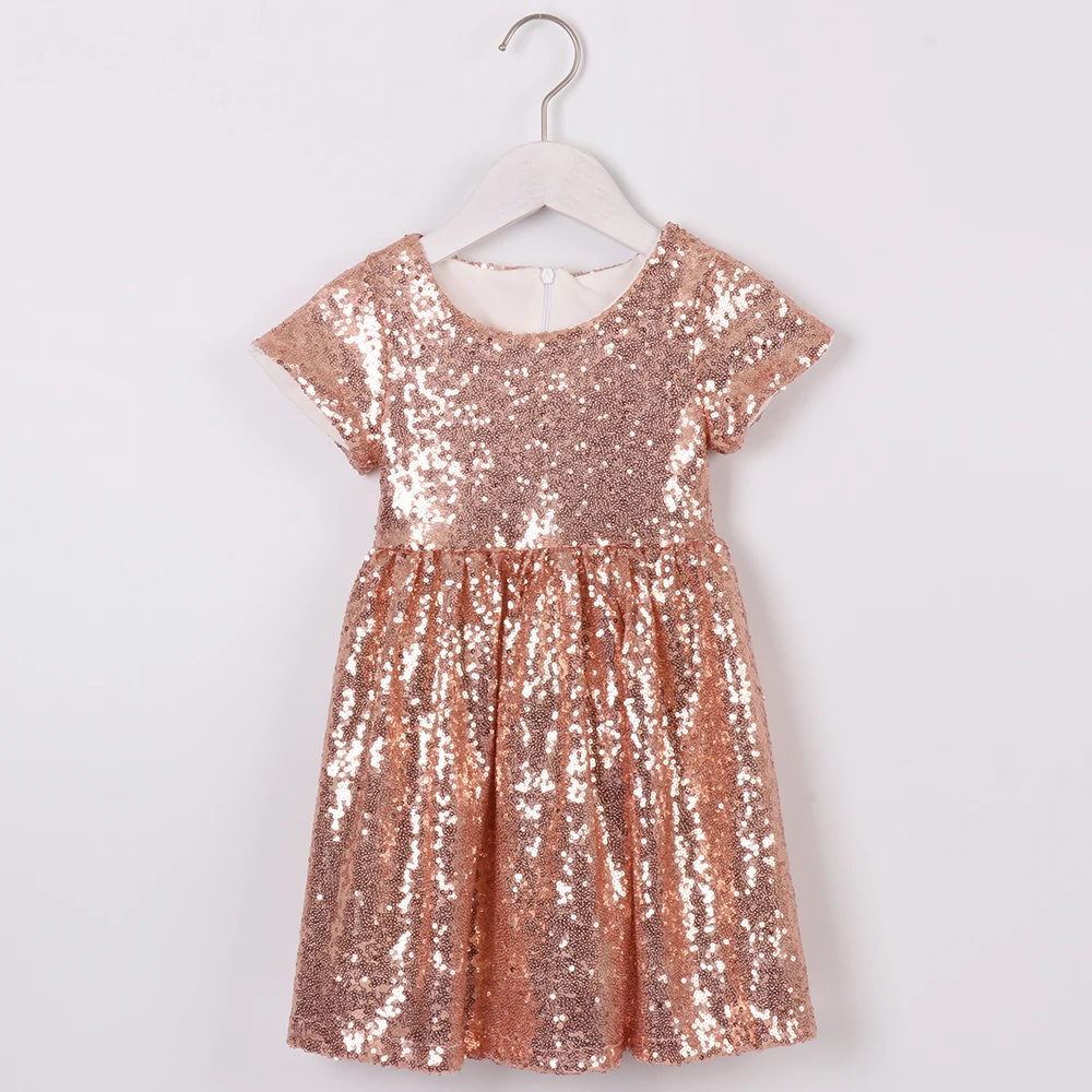 Toddler Girl Sequin Dress Kids Rose 