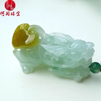 

Hezhou jewelry!Myanmar natural jade!Exquisite hand carving!PI wild pendant!Exquisite workmanship!32.00g