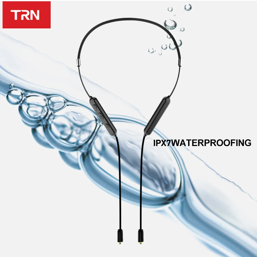 TRN BT10 беспроводной Bluetooth с пшеницей 4 2 APT X IPX7 водонепроницаемый кабель HIFI наушники